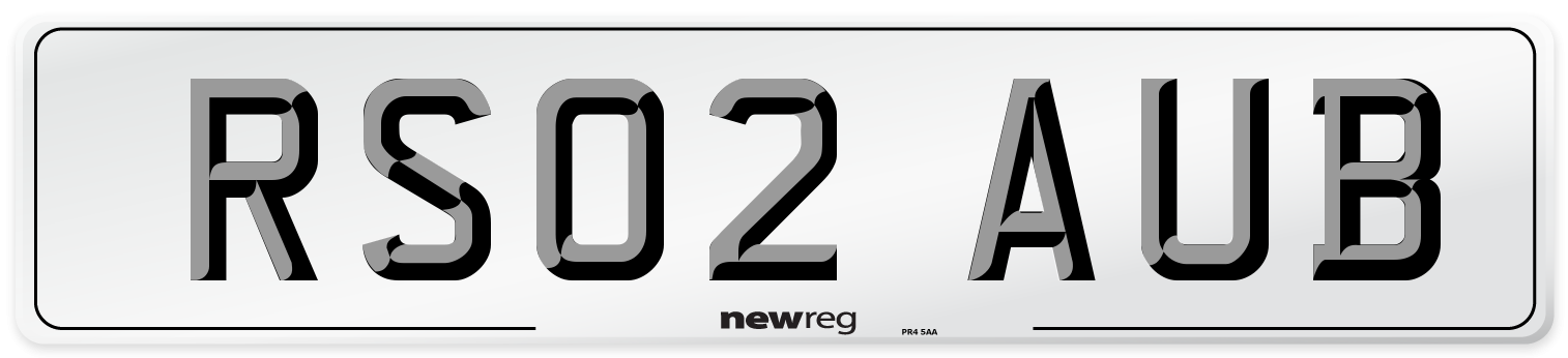RS02 AUB Number Plate from New Reg